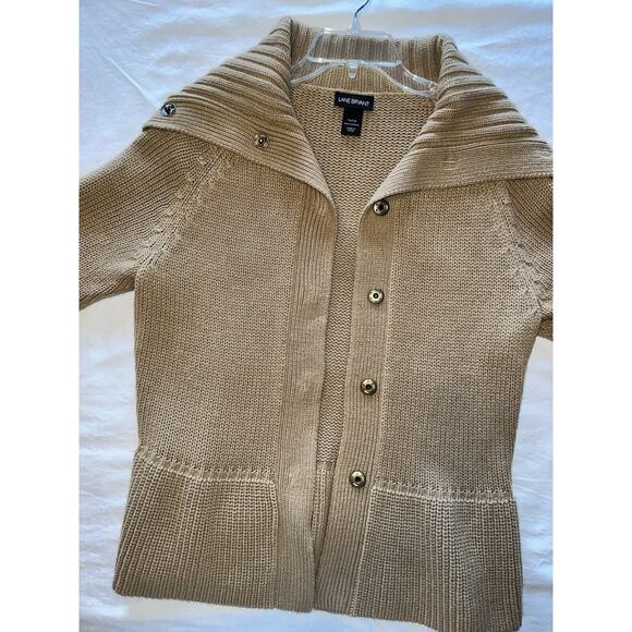 Lane Bryant Tan Vintage Sweater Cardigan Women's 14/16 with 3/4 Length Sleeves - Picture 4 of 14